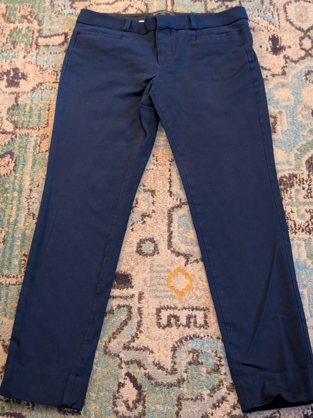 Banana Republic Navy Cropped Straight-Leg Pants